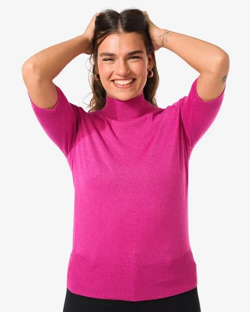 pull femme Lily à paillettes rose