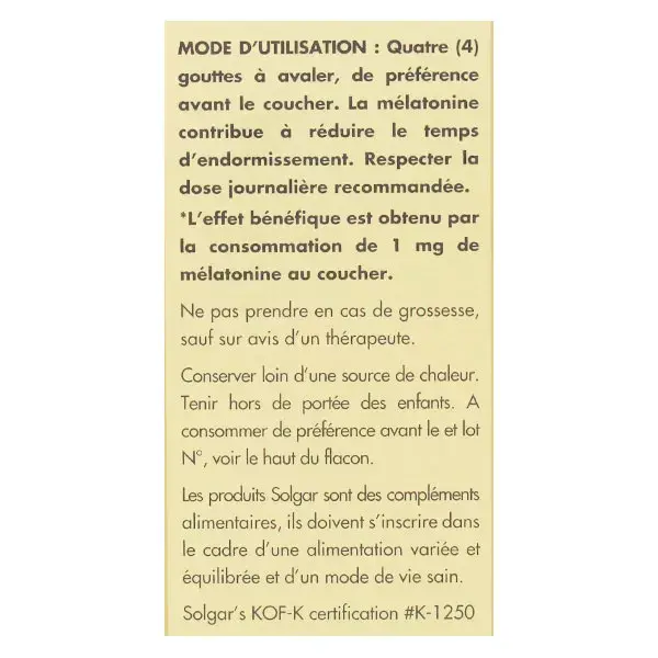 Melatonina líquida Solgar 59ml
