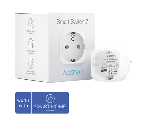 Aeotec Smart Switch 7-stekkeradapter met energiemonitoringfunctie - Compatibel met SMART HOME van hornbach