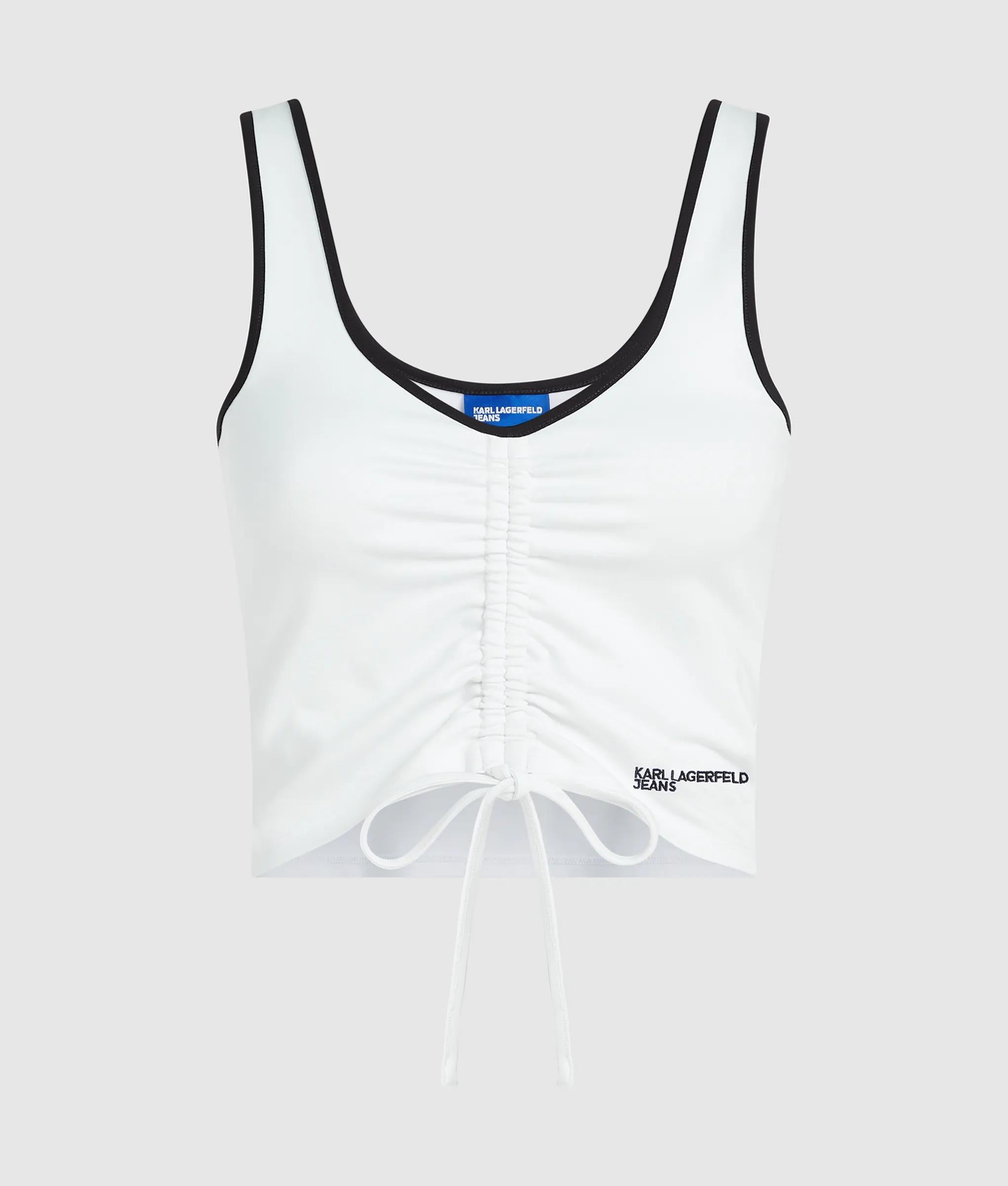tanktop met V-hals en ruches