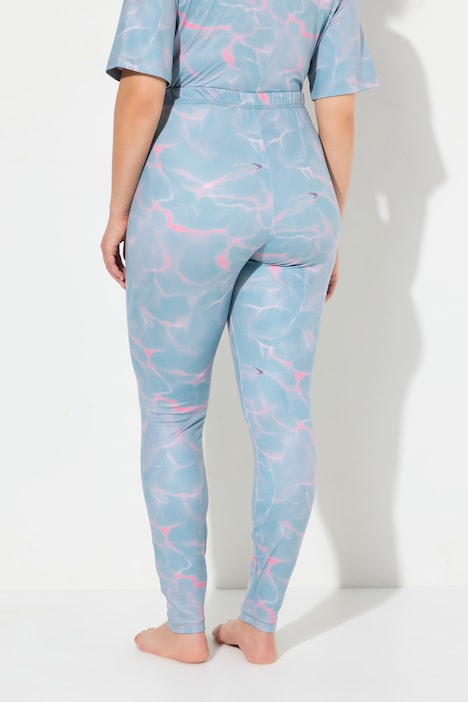 Ski-Funktionsleggings, Wellenmuster, Elastikbund, recycelt