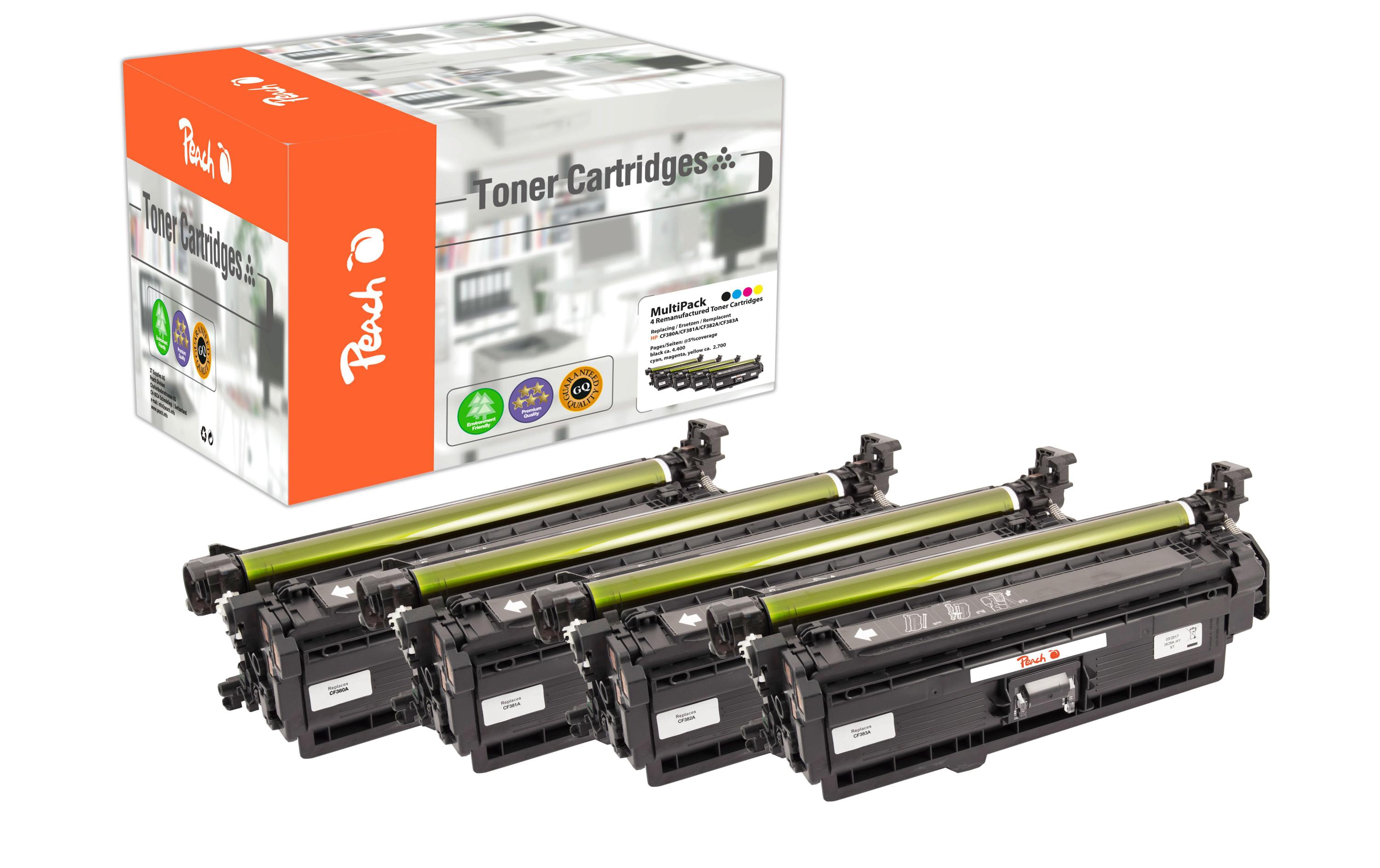 Tonerset HP Nr. 312 (CF38A) BK, C, M, Y<br>Toner, Kombi-Pack Schwarz, Cyan, Magenta und Gelb