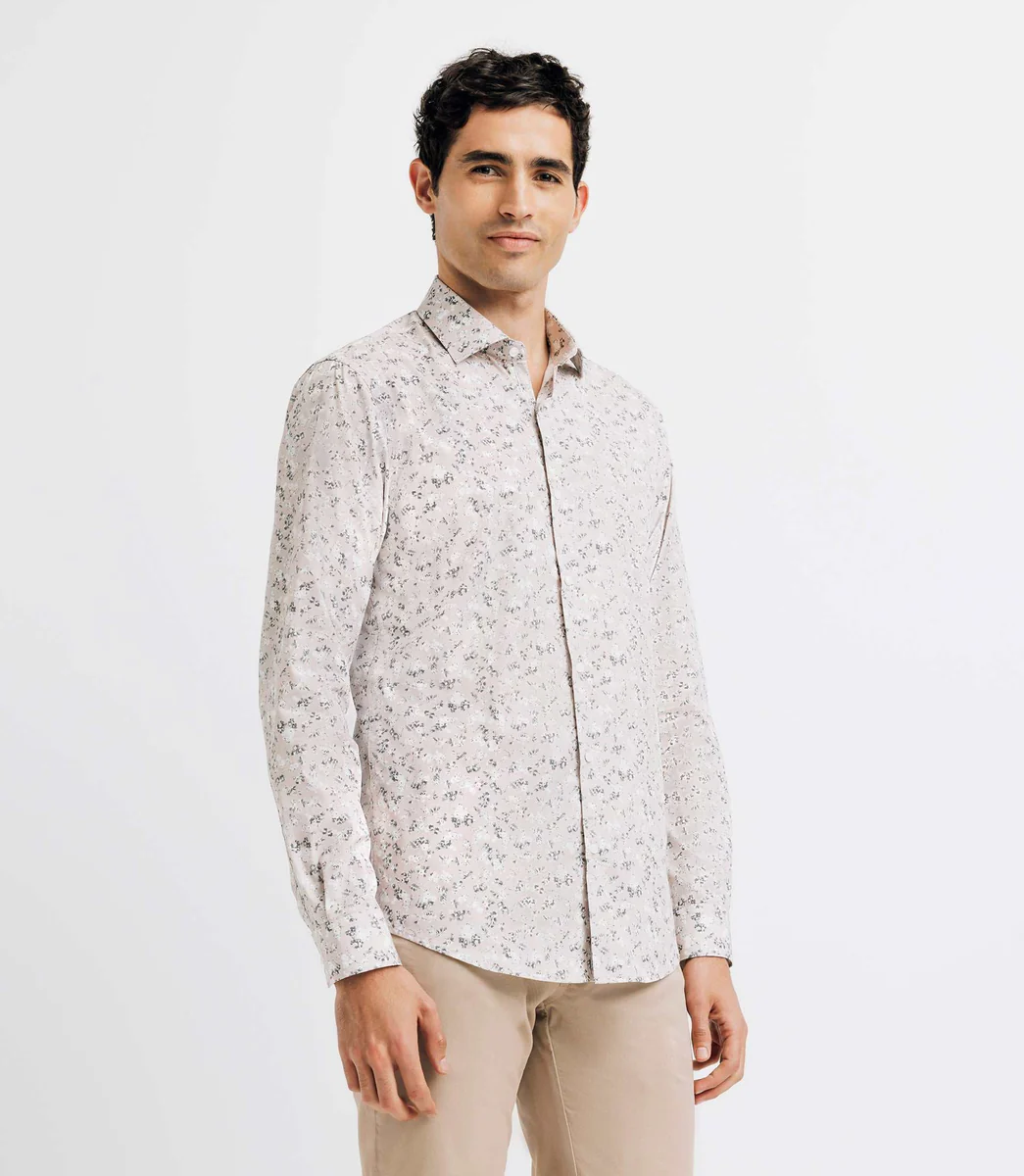 Chemise avec broderie imprimée rose