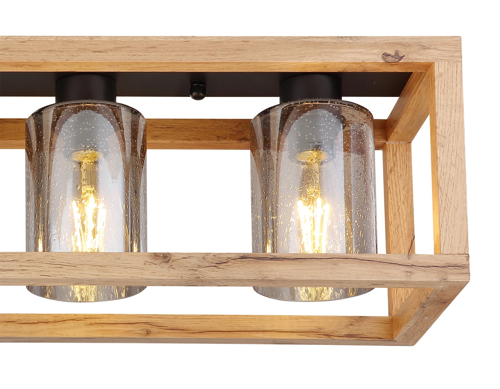 PETTEY Deckenlampe schwarz 15497-4D, B/H/T: 74,5 x 22,5 x 20 cm, Glas, Metall