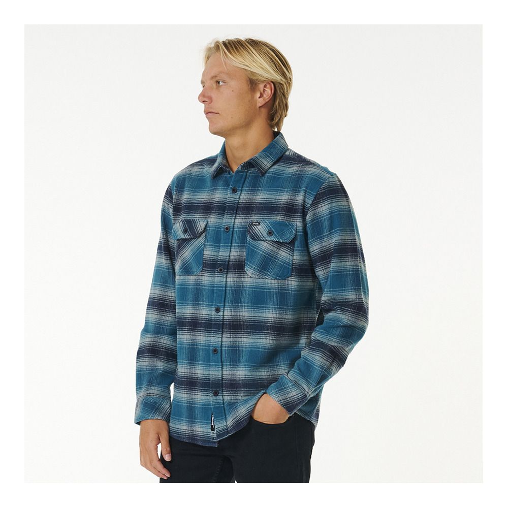 Rip Curl COUNT FLANNEL - Chemise Homme mineral blue