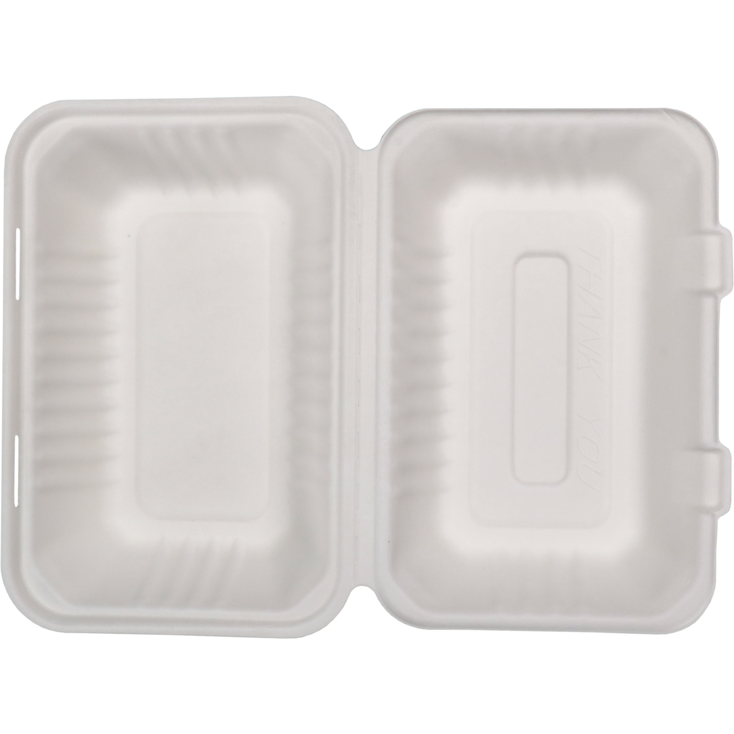 Depa Bak, Bagasse (suikerrietpulp), 1000ml, maaltijdbox, 23x15.5x6.5cm, wit