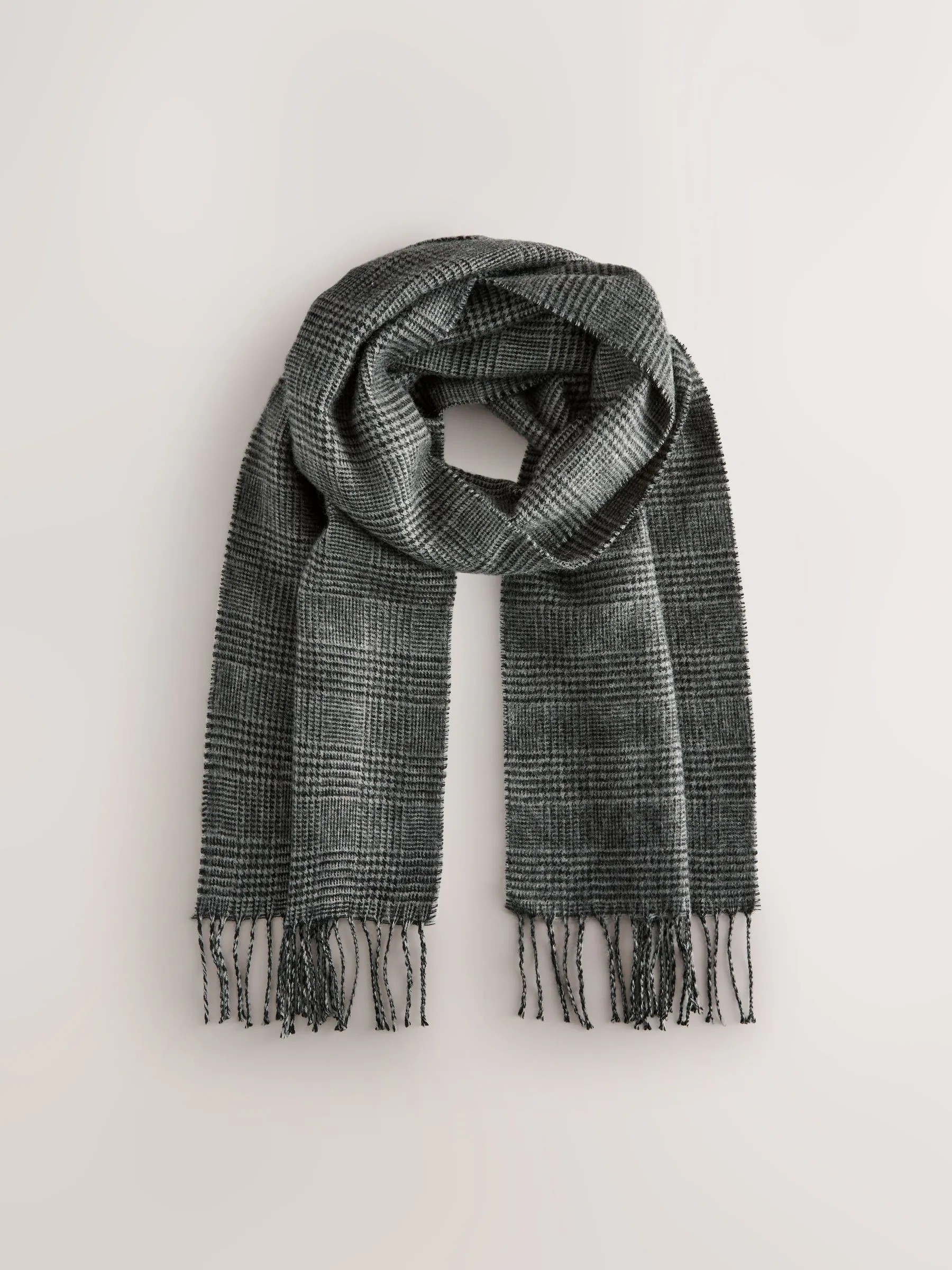 Grijs geruit - 100% Wool Woven Scarf