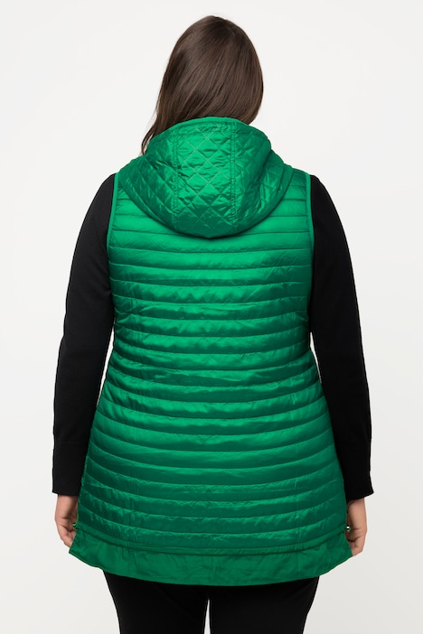 Steppweste, Tunnelzug, Kapuze, 2-Wege-Zipper, ärmellos