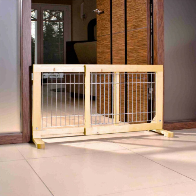 Barrière extensible mobile en bois pour petit chien et chiot