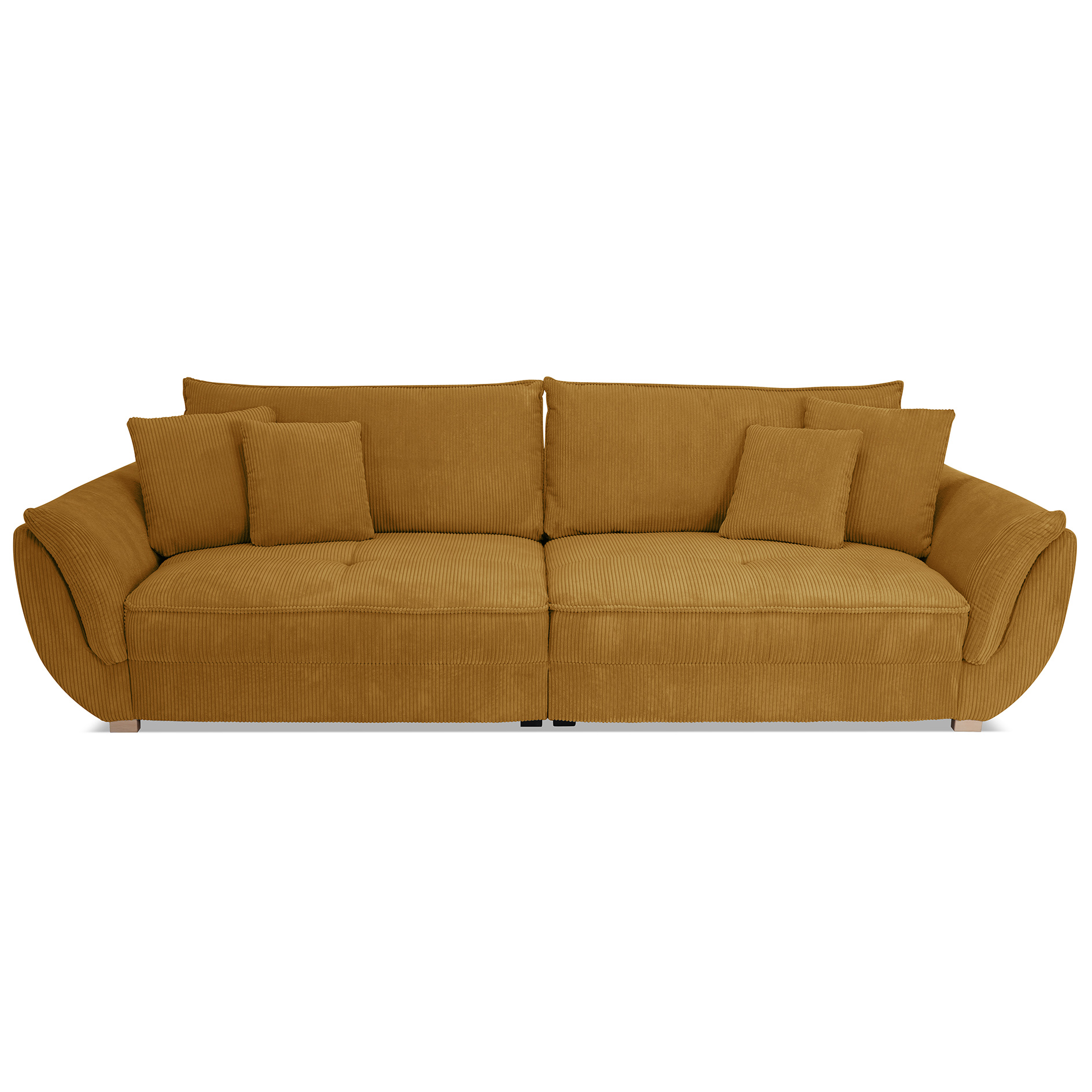 Big Sofa - gold - Cordstoff - mit Kissen