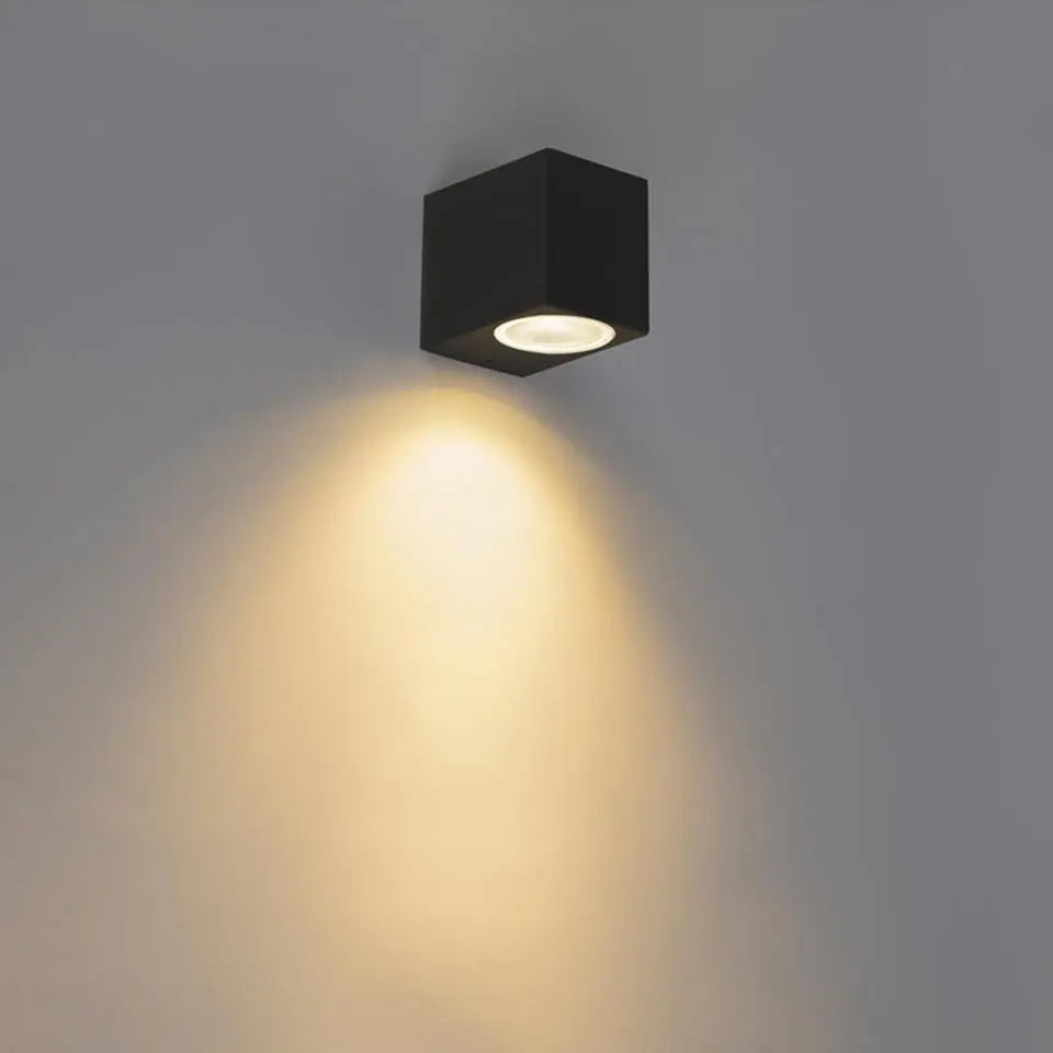 Qazqa wandlampen buiten baleno zwart gu10