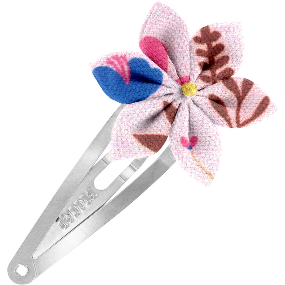 Barrette Clic-Clac Fleur Étoile Herbier Rose