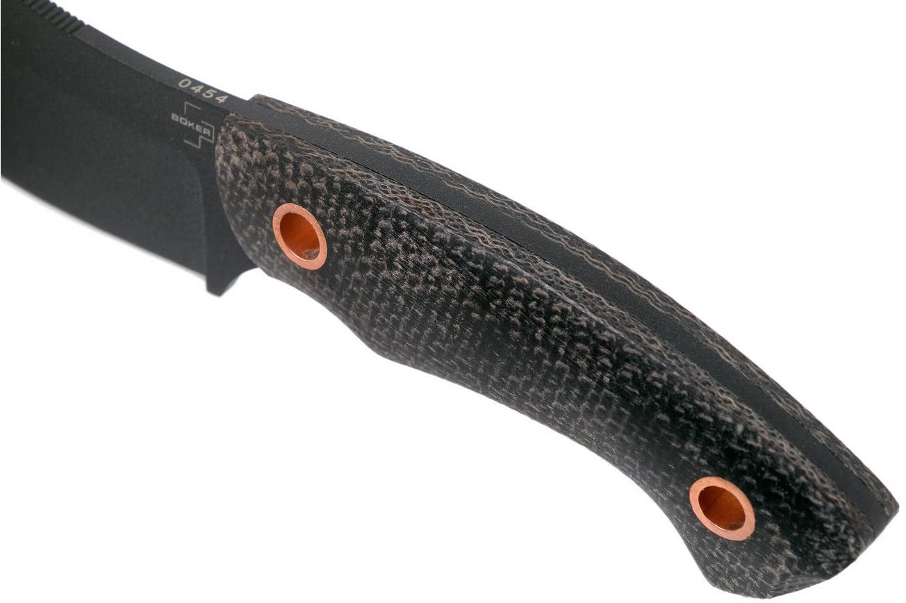 Böker Plus Nessmi Pro 02BO018 Black Micarta Copper vaststaand mes, Jesper Voxnaes design