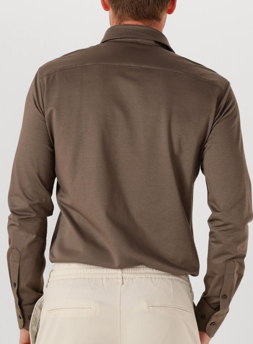 bruine profuomo klassiek overhemd shirt x-cutaway sf japanese knitted