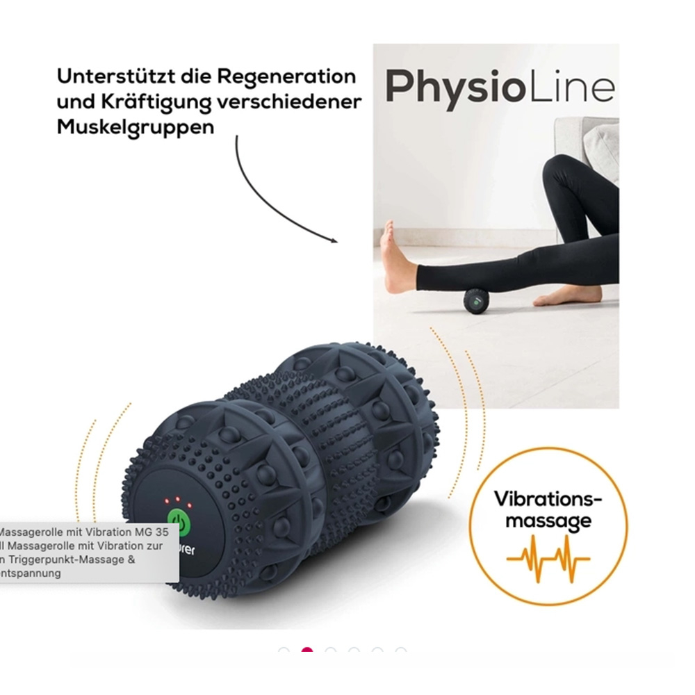 MG 35 Deep Roll Massagerolle mit Vibration USB Triggerpunkt Massage Tool (64550) - Schwarz