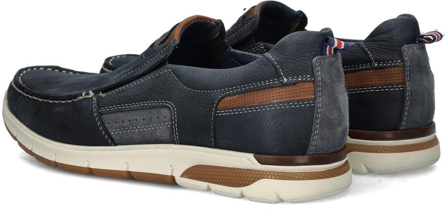Nelson nubuck instappers donkerblauw
