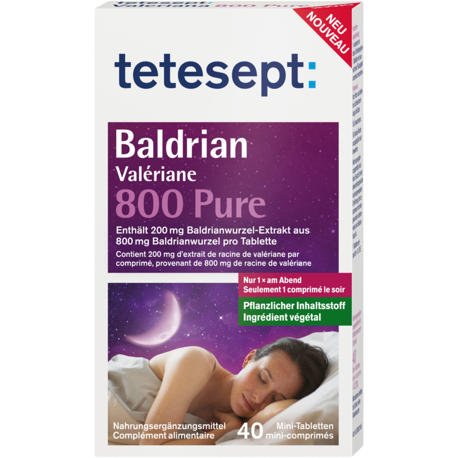 tetesept Baldrian800 Pure 40 Stück
