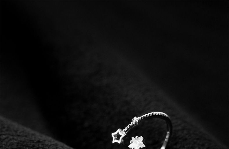 Gaya - Ster strass sterling zilveren open ring