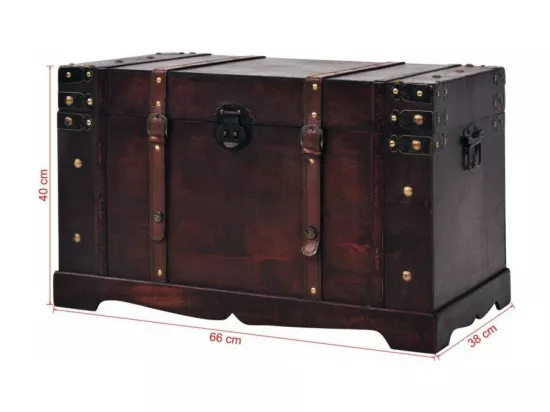 Coffre de rangement portable bois marron Canvas