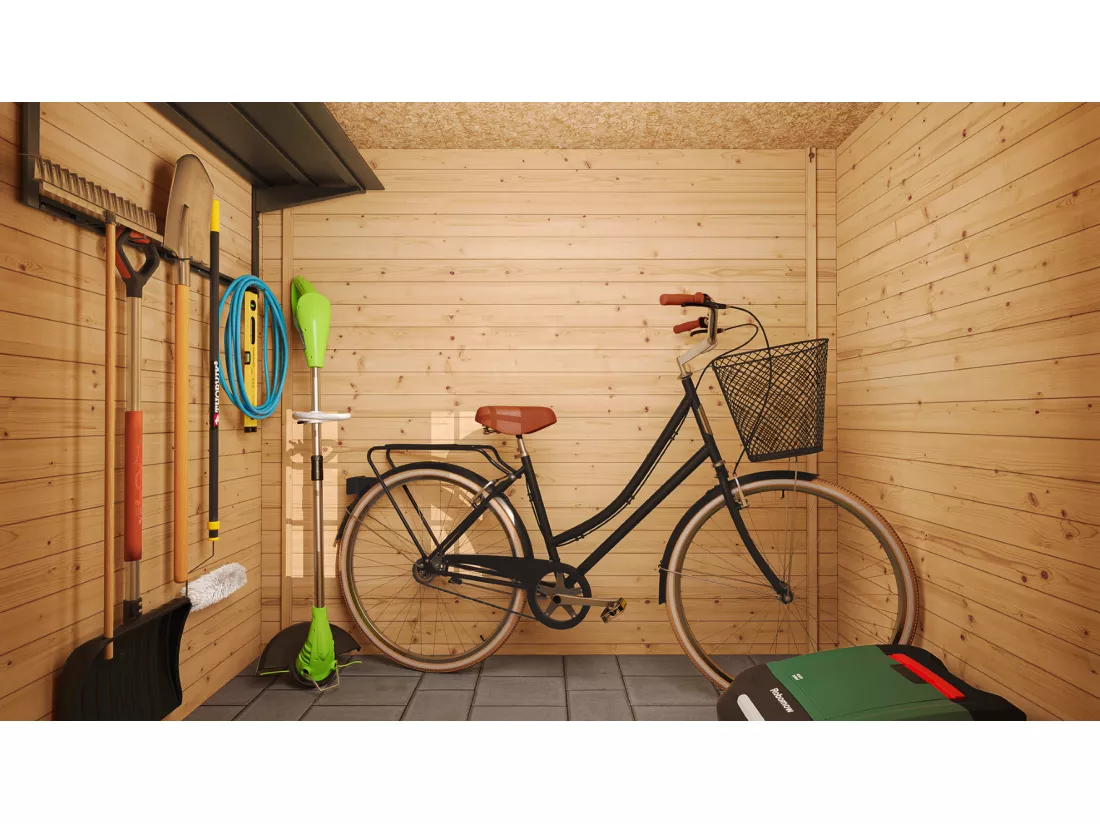 TIMBELA M310 Abri de jardin en bois - l239xL142xH200cm/2.63 m2