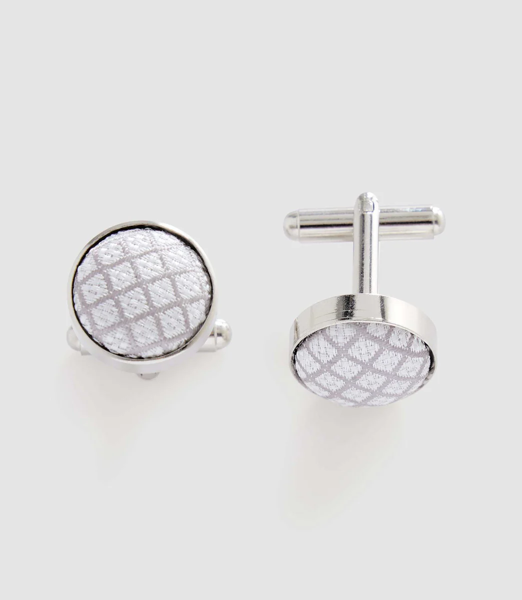 Boutons de manchette métal gris 