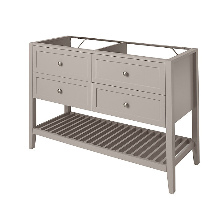Meuble sous vasque à poser 4 tiroirs GoodHome Perma taupe 120 cm