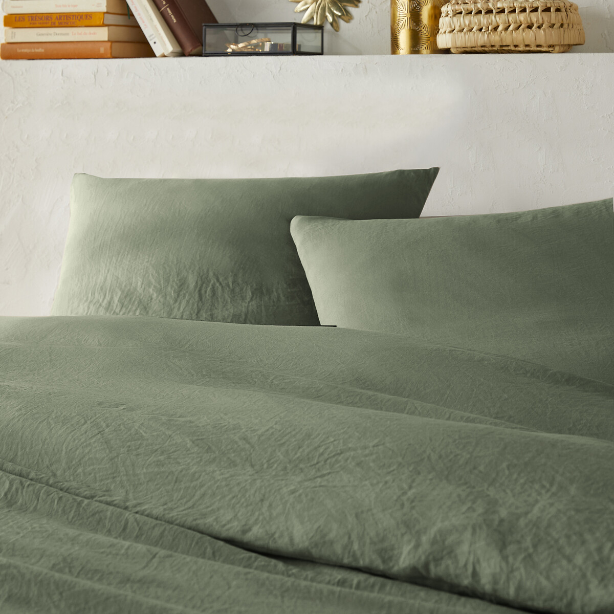 LA REDOUTE INTERIEURS<br>Conjunto de cama em microfibra lavada e poliéster reciclado
