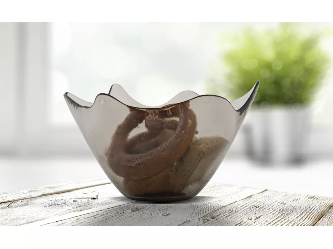 Bol en verre gris Ø 30x18 cm