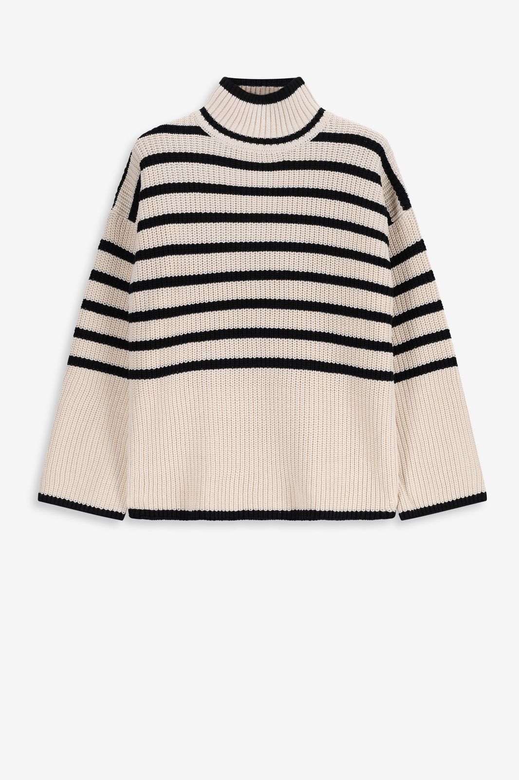 Beige oversized trui met strepen