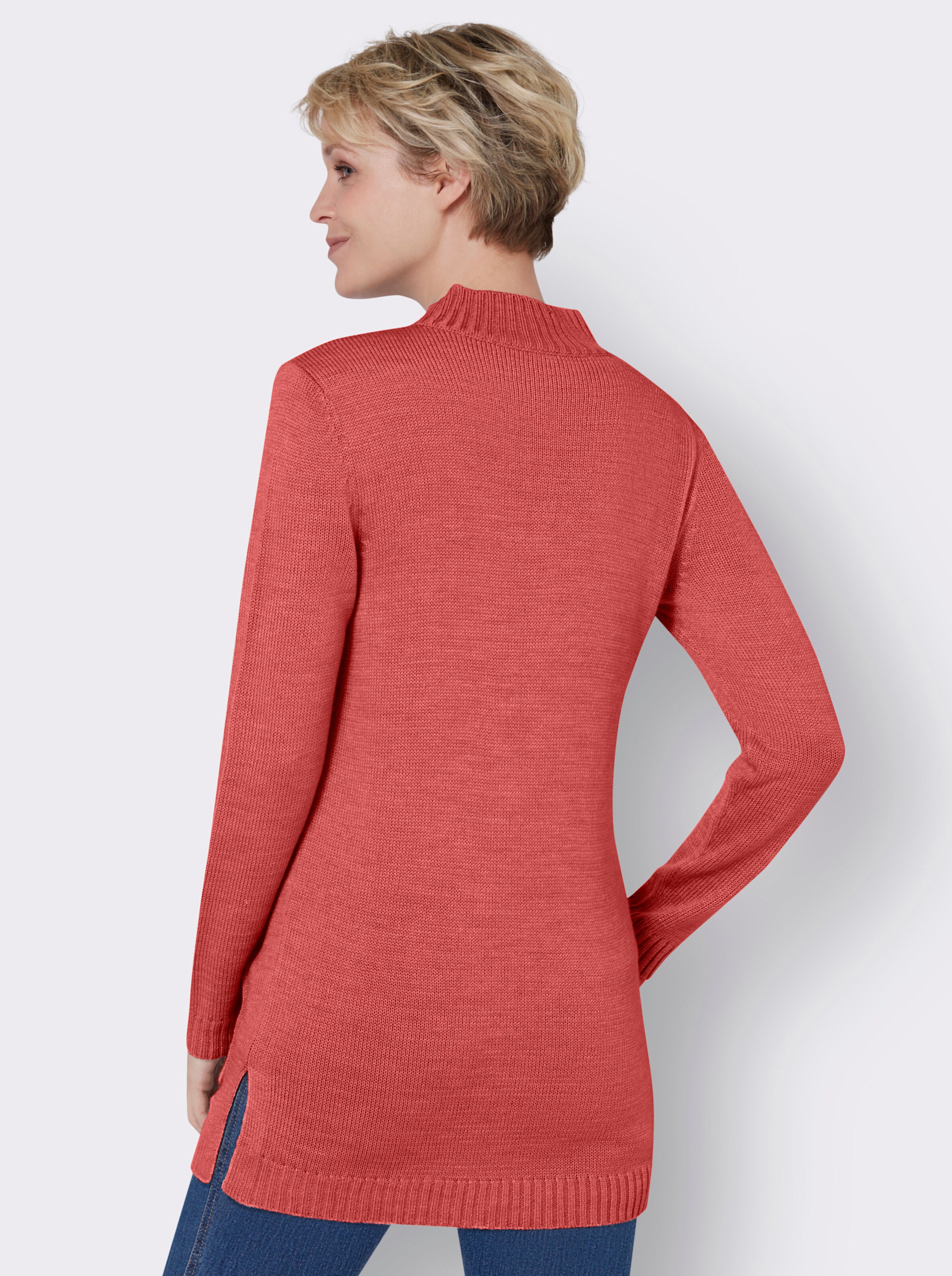 Longpullover mit Stehkragen