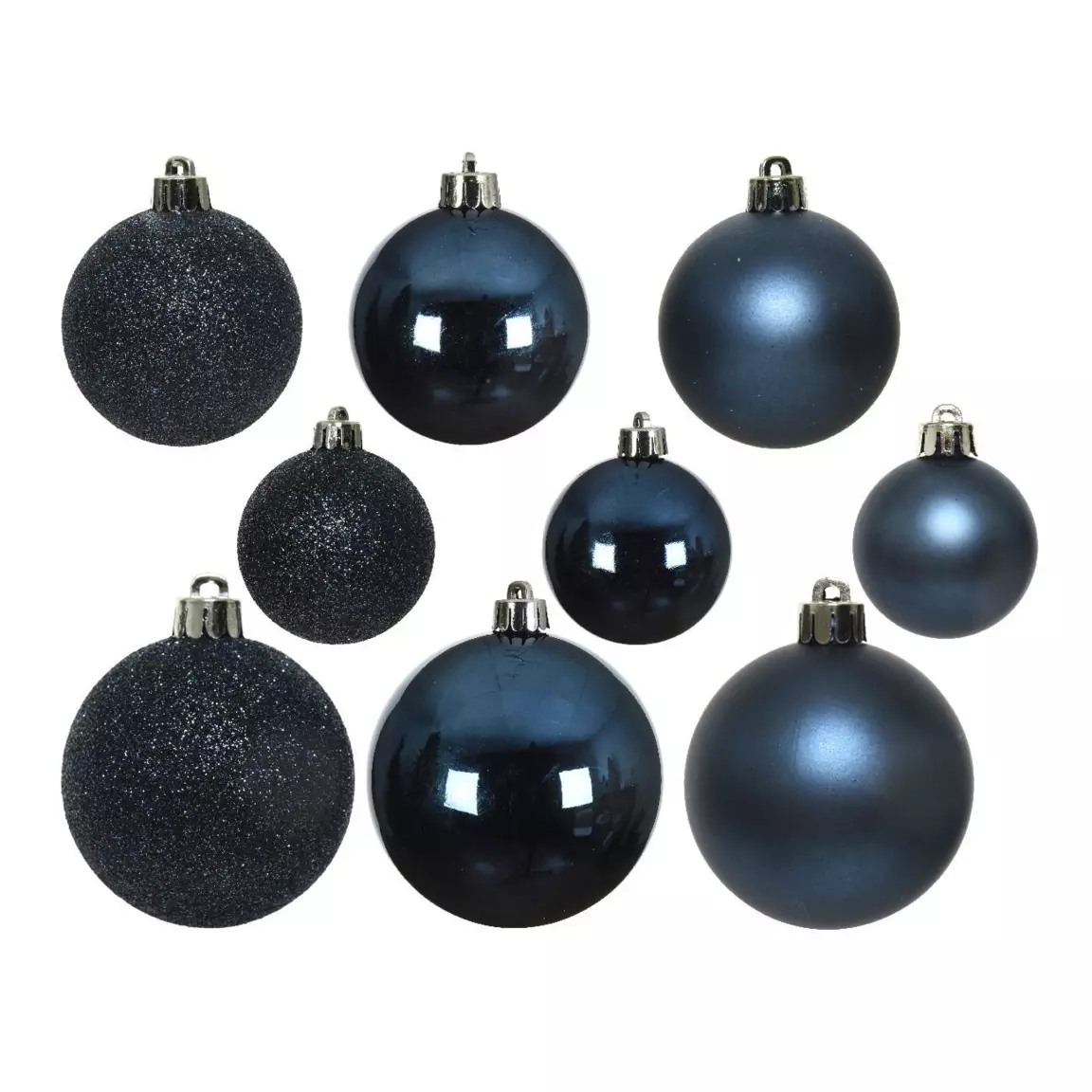 Lot de 30 boules de Noël Alpine assorties Bleu nuit