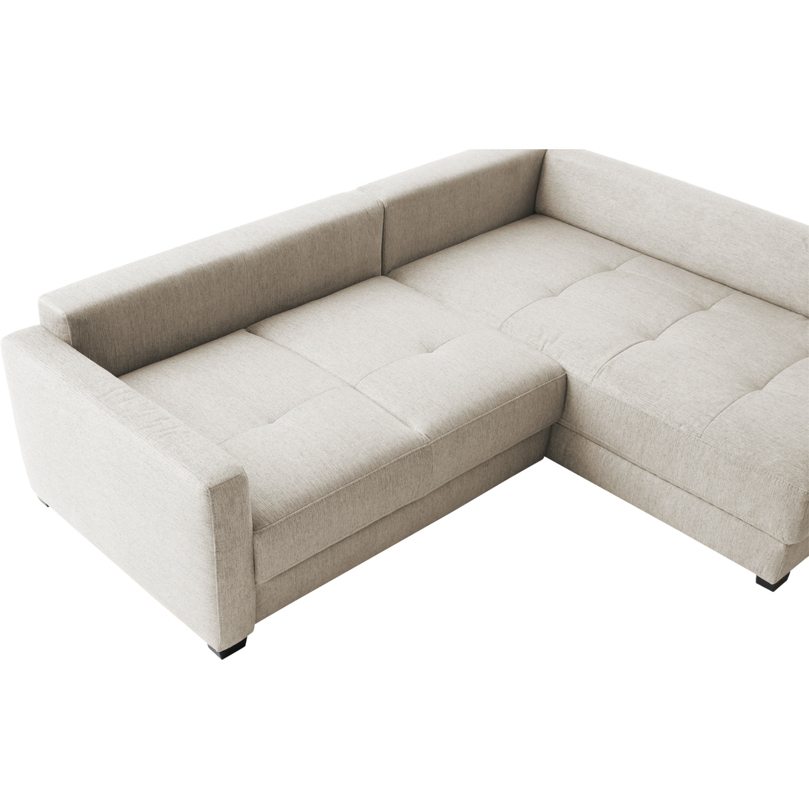 Ecksofa Pierre Stoff taupe, mit Boxspringfederung