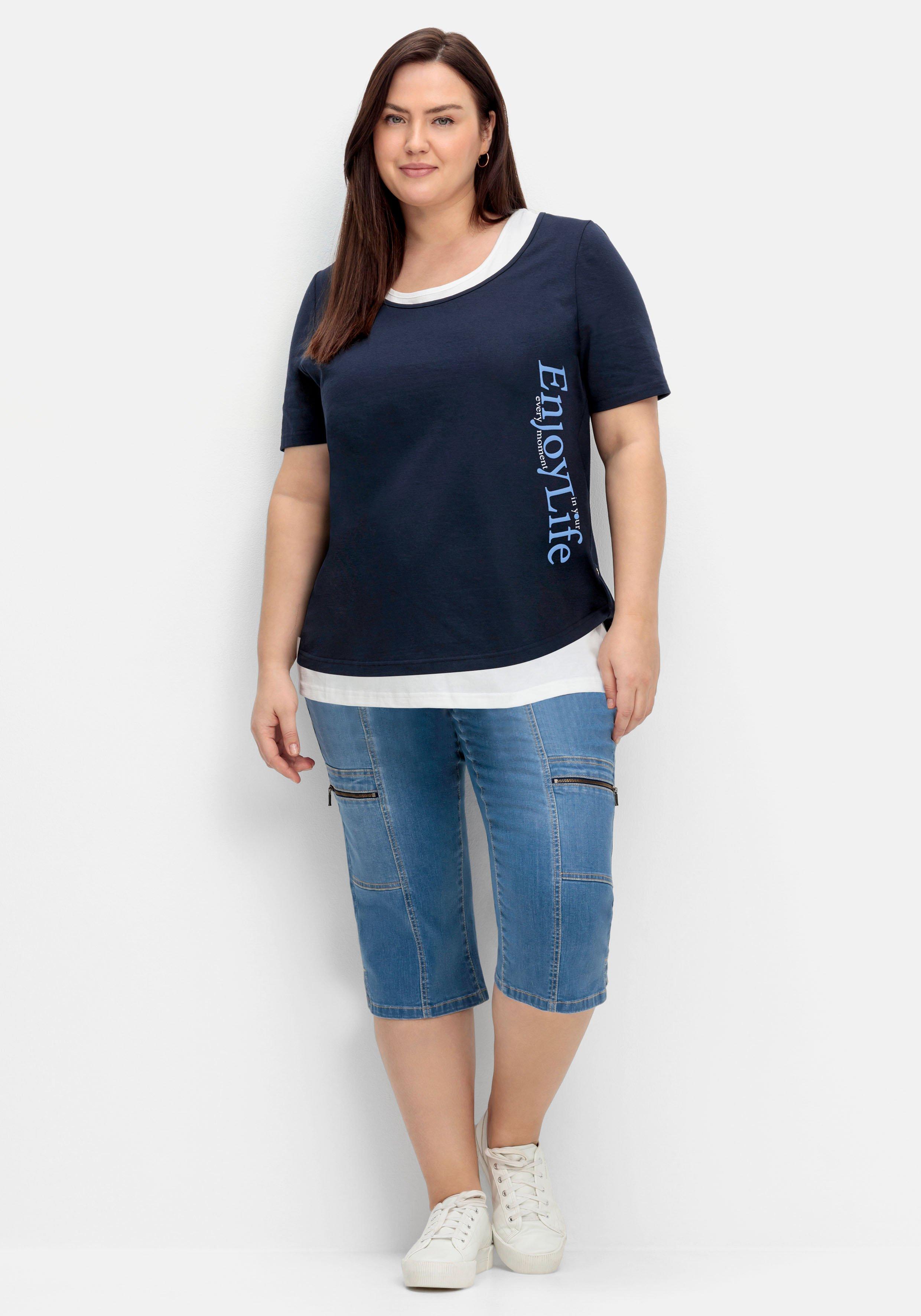 Jerseyshirt mit Wordingprint und separatem Top