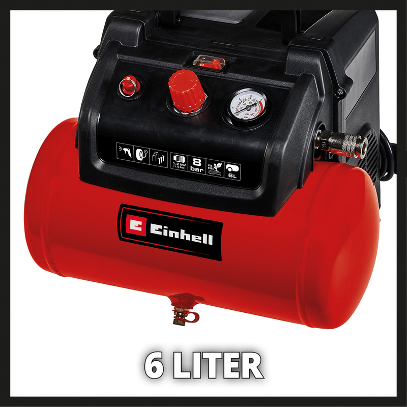 Einhell TC-AC 190/6/8 compressor olievrij 6L