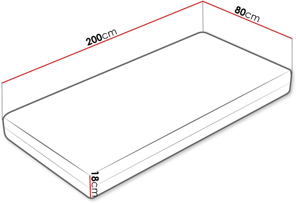 Mirjan24 Matratze FEMA, 7-Zonen Kokosmatte Taschenfedern, Beidseitigematratze, Liegehärten H2/H3, Höhe: ca. 18 cm, Matratzenschoner (80x200.)