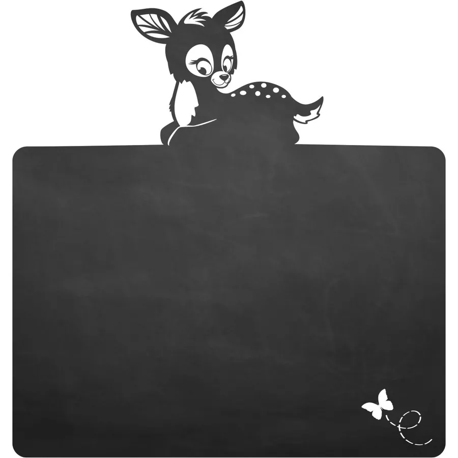 Nikima Wandtattoo 018 Rehkitz - selbstklebende Tafelfolie Kreidefolie inkl. 3 Stück Kreide schwarz
