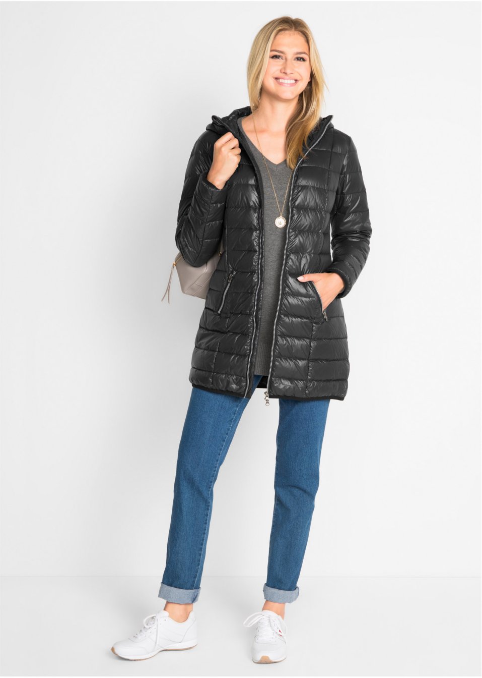 Veste longue en duvet ultra-léger
