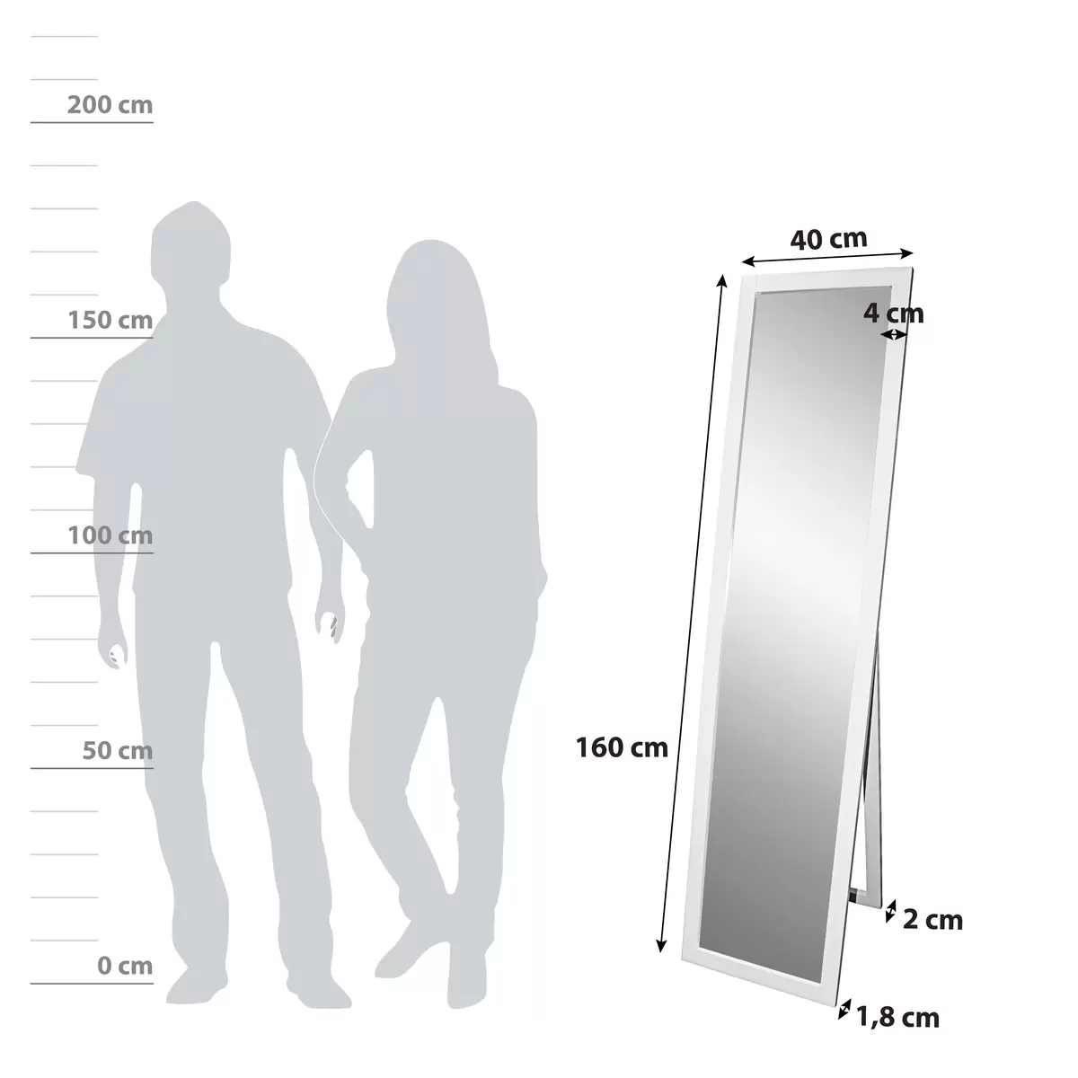 Standspiegel Meggy weiss