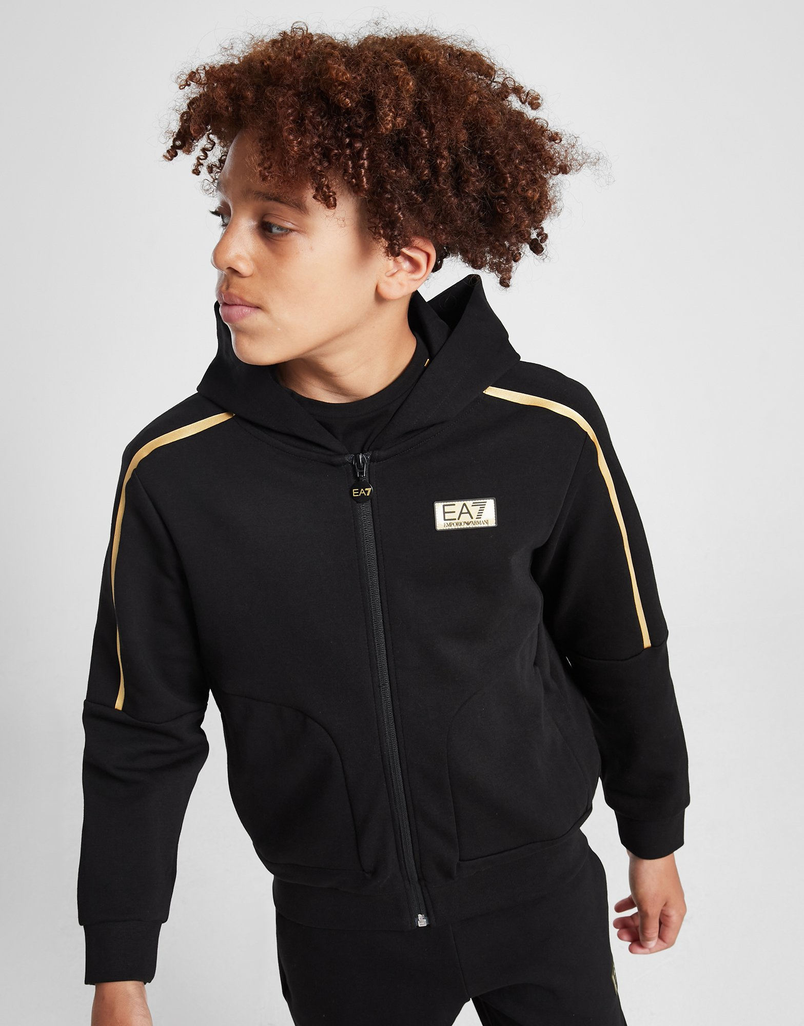 Emporio Armani EA7 Sweat à Capuche Zippé Gold Junior