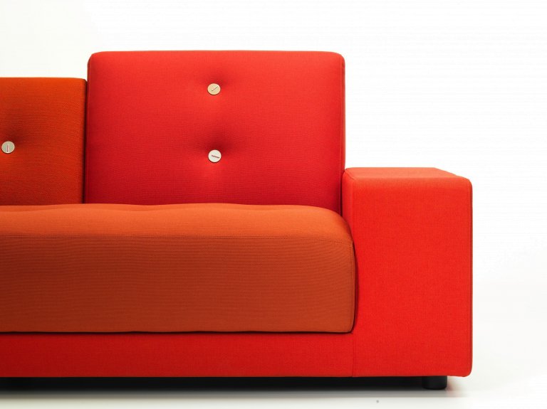 Vitra Polder Compact bank rood armleuning links