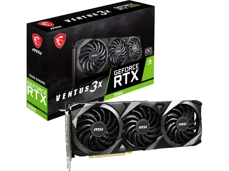 MSI NVIDIA® GeForce® RTX 3060 VENTUS 2X 12G OC - Grafikkort - GF RTX 3060 - 12 GB GDDR6 - PCIe 4.0 - HDMI, 3 x DisplayPort - LHR