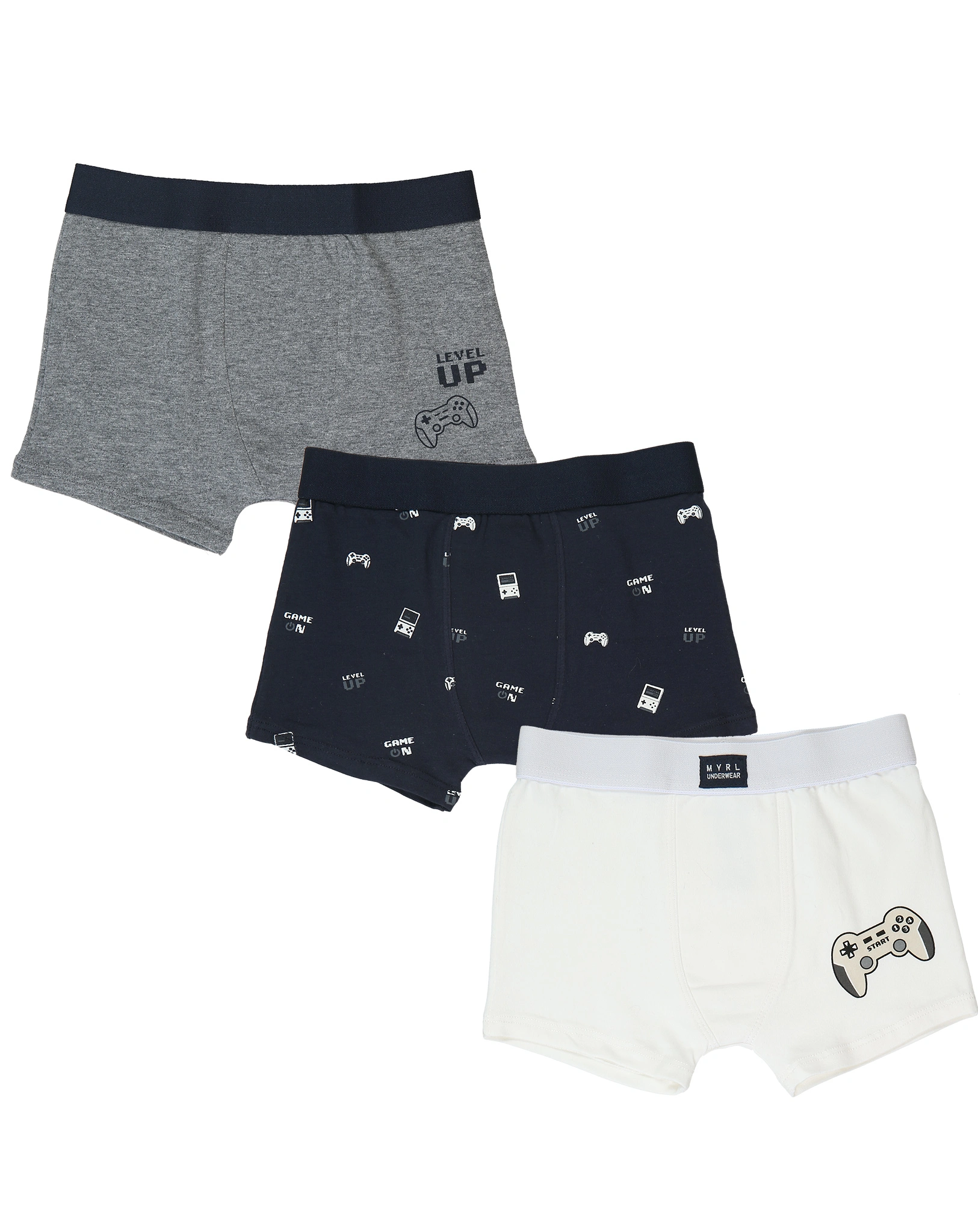 Boxershorts GAMES 3er Set in grau