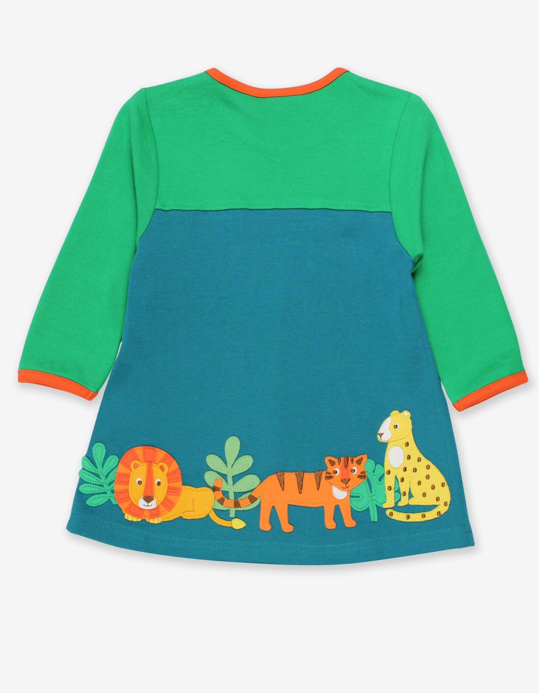 Toby Tiger Kleid, lange Arme mit Raubkatzen Applikation