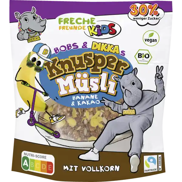 Kids Bio Bobs & DIKKAs Knusper Müsli Banane & Kakao