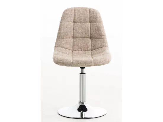 Chaise de bureau - Tissu & Métal chromé - Crème - Emil