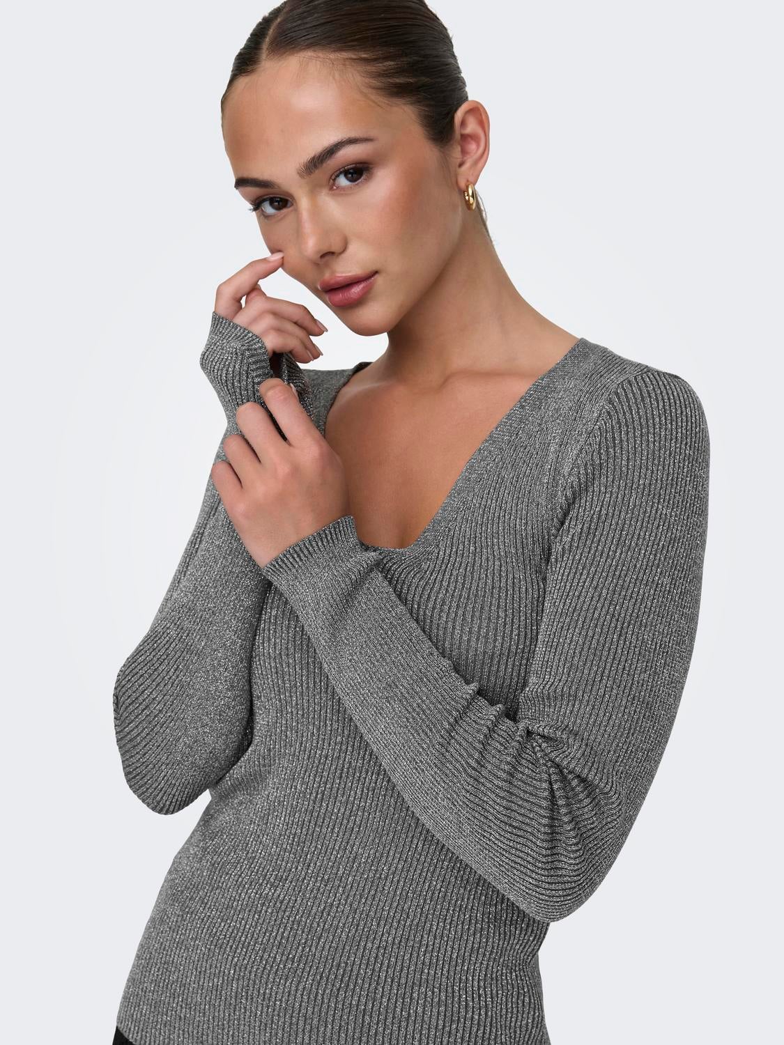 JDYBODILLA Strickpullover Gunmetal