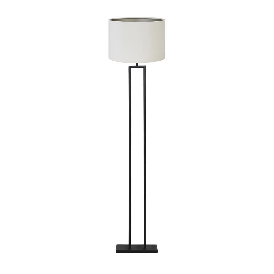 Vloerlamp Shiva/Velours - Zwart/Off white - Ø40x170cm