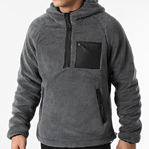 Veste Col Zippé Capuche Polaire 242 Gris
