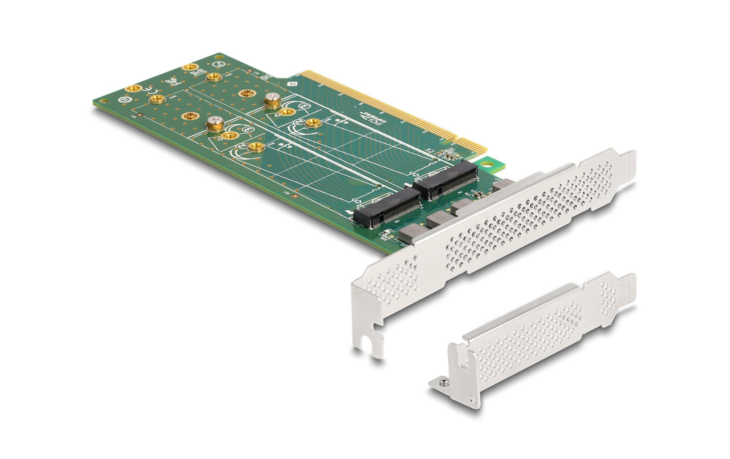 Host Bus Adapter PCI-Express x16 - 4 x NVMe M.2 Key M 110 mm<br>Delock PCI Express 4.0 x16 Karte zu 4 x intern NVMe M.2 Key M 110 mm – Bifurcation – Low Profile Formfaktor