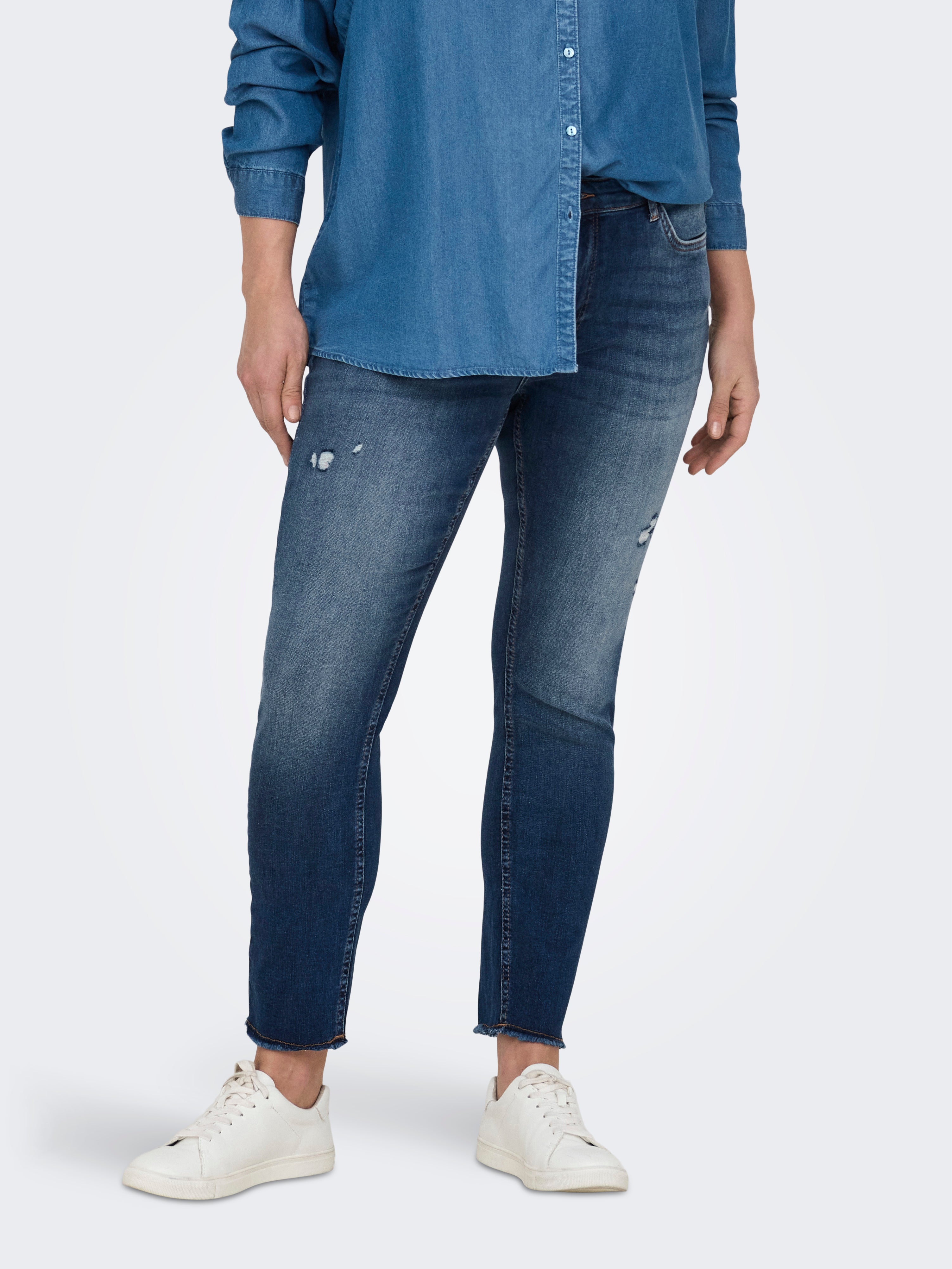 CARWILLY Mittlere Taille Skinny Fit Jeans Dark Blue Denim